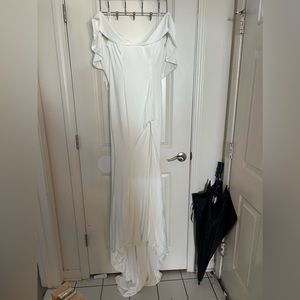 A-Line/Princess Satin Floor Length Gown